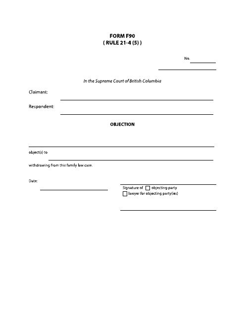 Form F90  Printable Pdf