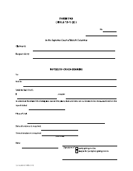 Document preview: Form F43 Notice to Cross-examine - British Columbia, Canada