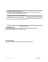 Form F73 Petition to the Court - British Columbia, Canada, Page 2