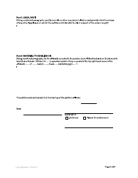 Form F73 Petition to the Court - British Columbia, Canada, Page 3
