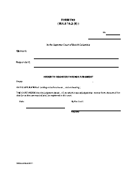 Document preview: Form F83 Order to Register Foreign Judgment - British Columbia, Canada