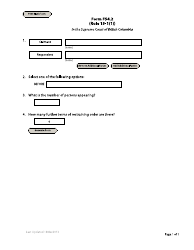 Document preview: Form F66 Subpoena to Debtor - British Columbia, Canada