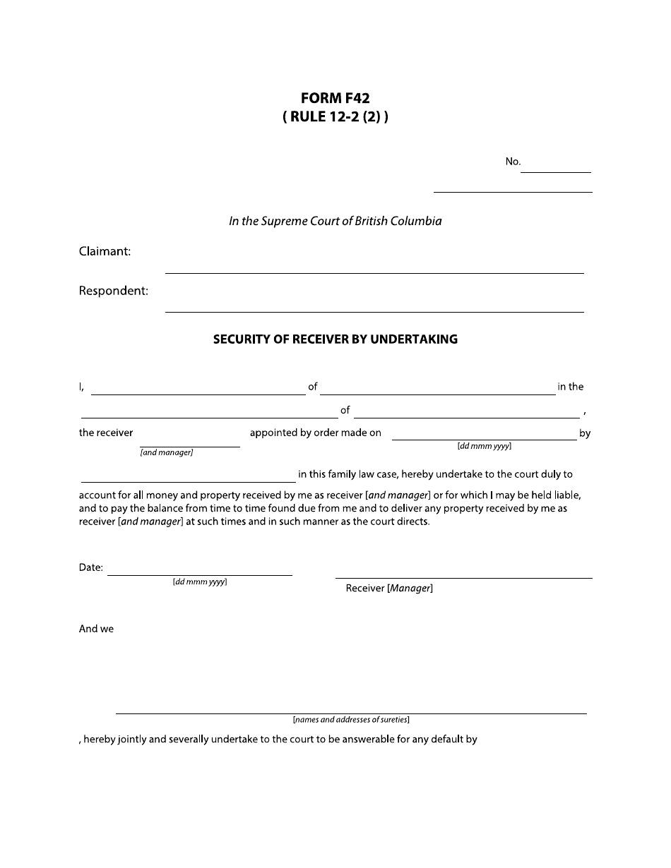 Form F42 - Fill Out, Sign Online and Download Fillable PDF, British ...