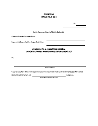 Document preview: Form F64 Summons to a Committal Hearing Under the Family Maintenance Enforcement Act - British Columbia, Canada