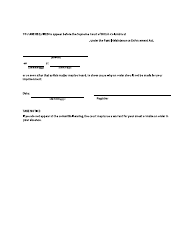 Form F64 Summons to a Committal Hearing Under the Family Maintenance Enforcement Act - British Columbia, Canada, Page 2
