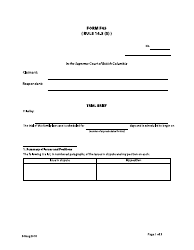 Form F45 Trial Brief - British Columbia, Canada