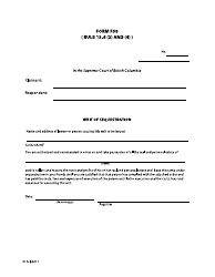 Document preview: Form F58 Writ of Sequestration - British Columbia, Canada