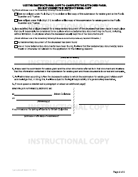 Form P7 Affidavit of Applicant for Ancillary Grant of Administration Without Will Annexed - British Columbia, Canada, Page 2