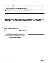 Form P7 Affidavit of Applicant for Ancillary Grant of Administration Without Will Annexed - British Columbia, Canada, Page 4