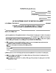 Form P6 Affidavit of Applicant for Ancillary Grant of Probate or Ancillary Grant of Administration With Will Annexed - British Columbia, Canada, Page 3