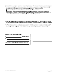 Form P6 Affidavit of Applicant for Ancillary Grant of Probate or Ancillary Grant of Administration With Will Annexed - British Columbia, Canada, Page 4