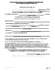 Form P27 Authorization to Obtain Resealing Information - British Columbia, Canada