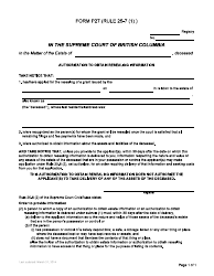Form P27 Authorization to Obtain Resealing Information - British Columbia, Canada, Page 3