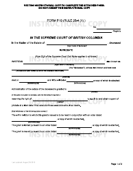 Document preview: Form P19 Estate Grant - British Columbia, Canada