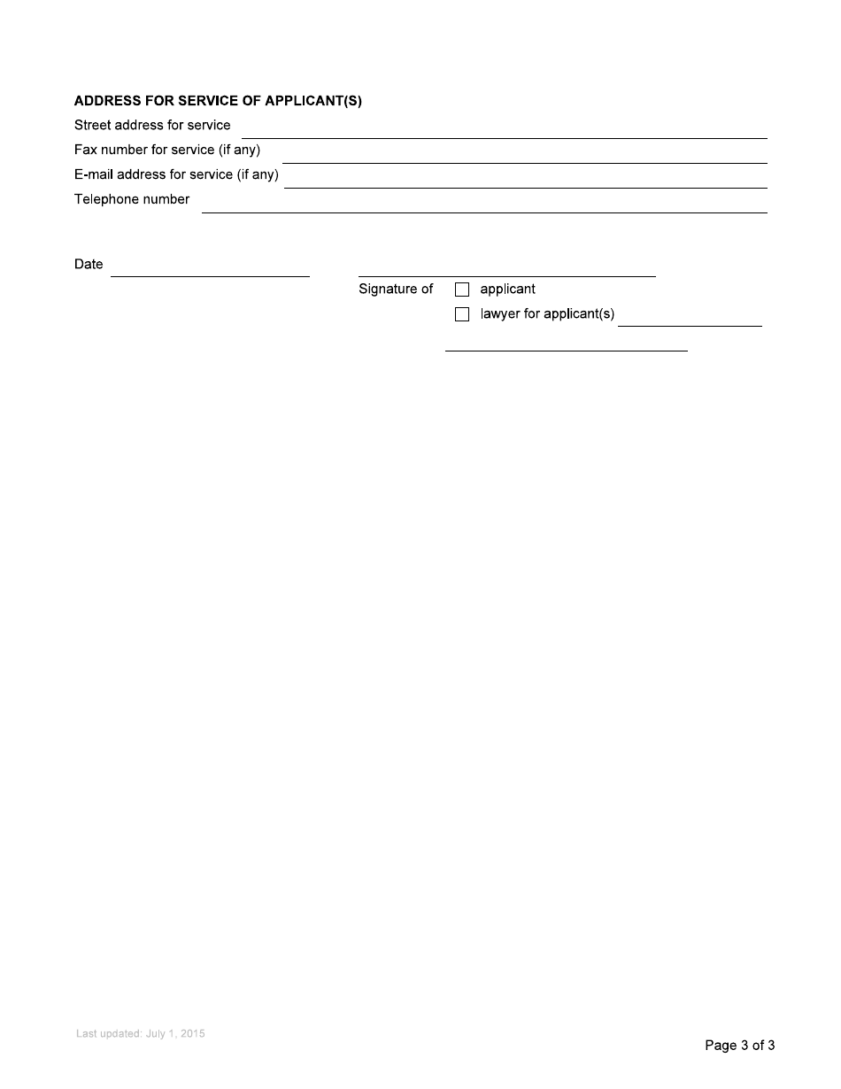 Form P1 Notice of Proposed Application in Relation to Estate - British Columbia, Canada, Page 6