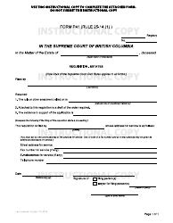 Form P41 Requisition - Estates - British Columbia, Canada