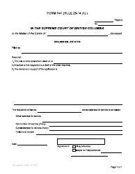 Form P41 Requisition - Estates - British Columbia, Canada, Page 2