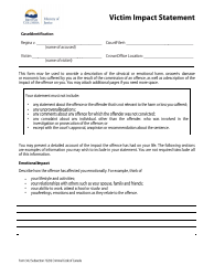 Document preview: Form 34.2 Victim Impact Statement - British Columbia, Canada
