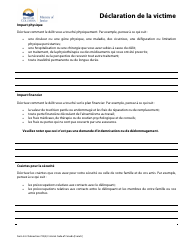 Forme 34.2 Declaration De La Victime - British Columbia, Canada (French), Page 2