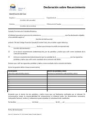 Document preview: Formulario 34.1 Declaracion Sobre Resarcimiento - British Columbia, Canada (Spanish)
