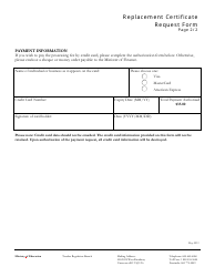 Replacement Certificate Request Form - British Columbia, Canada, Page 2