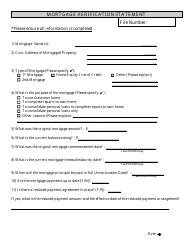 Document preview: Form 14-1152 Mortgage Verification Statement - Newfoundland and Labrador, Canada