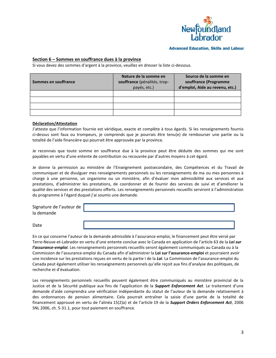 Feuille De Calcul Du Budget Financier - Newfoundland and Labrador, Canada (French), Page 3