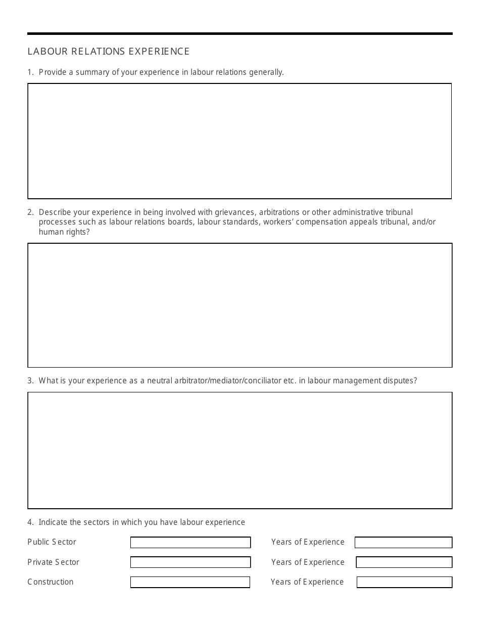 Application for Arbitrator Training Program - Newfoundland and Labrador, Canada, Page 3