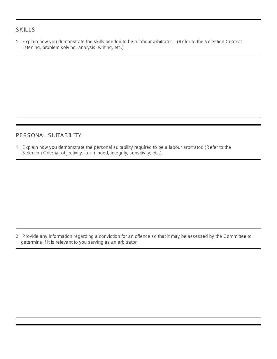Application for Arbitrator Training Program - Newfoundland and Labrador, Canada, Page 4