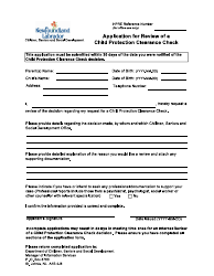 Document preview: Form 51-08-07-42_300_2015 05 Application for Review of a Child Protection Clearance Check - Newfoundland and Labrador, Canada
