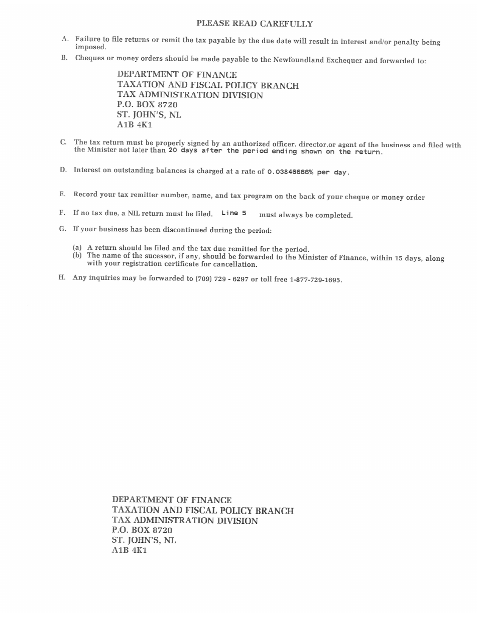 Parimutuel Tax - Newfoundland and Labrador, Canada, Page 2