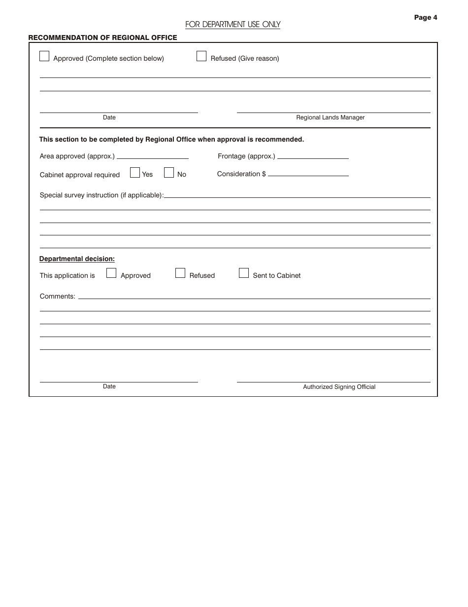 Form CL-0004 Application for Grant of Land - Newfoundland and Labrador, Canada, Page 4