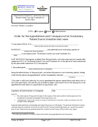 Form MHCTA-06 &quot;Order for the Apprehension and Conveyance of an Involuntary Patient Due to Unauthorized Leave&quot; - Newfoundland and Labrador, Canada
