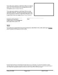 Form MHCTA-08 Order for the Apprehension, Conveyance and Examination of a Person Who Failed to Comply to Community Treatment Order (Cto) - Newfoundland and Labrador, Canada, Page 2