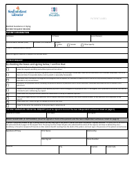 Medical Assistance in Dying Patient Request Record Central Health - Newfoundland and Labrador, Canada