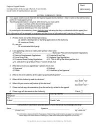Document preview: Appeal Summary Form - Newfoundland and Labrador, Canada