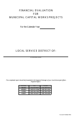 &quot;Financial Evaluation Form for Local Service Districts&quot; - Newfoundland and Labrador, Canada