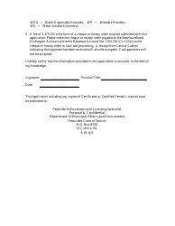 &quot;Application for a Pesticide Vendor Licence&quot; - Newfoundland and Labrador, Canada, Page 3