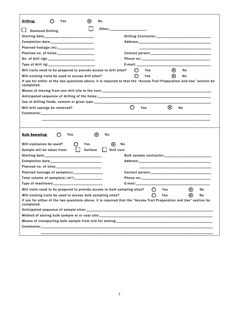 Application for Exploration Approval and Notice of Planned Quarry Materials Exploration Work - Newfoundland and Labrador, Canada, Page 3