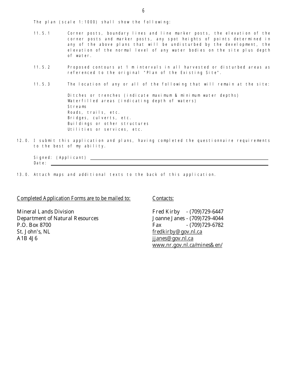 Peat Harvesting Questionnaire - Newfoundland and Labrador, Canada, Page 6