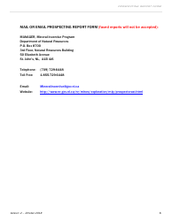 Prospecting Report Form - Newfoundland and Labrador, Canada, Page 8
