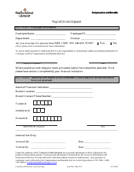 Document preview: Form OCG-800 Payroll Direct Deposit - Newfoundland and Labrador, Canada