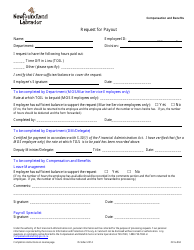 Form OCG-804 &quot;Request for Payout&quot; - Newfoundland and Labrador, Canada