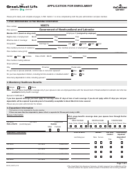 Form M6191 Application for Enrolment - Newfoundland and Labrador, Canada