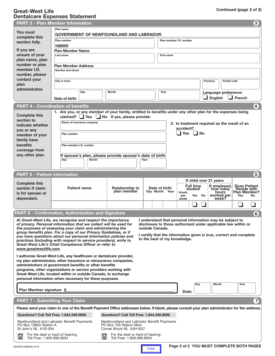 Form M445D - Fill Out, Sign Online and Download Fillable PDF ...