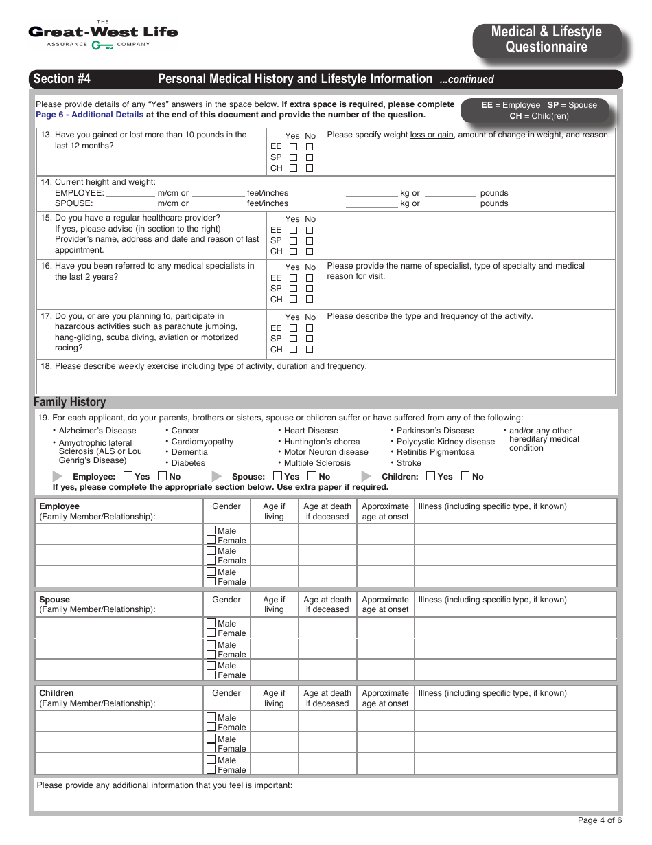 Form M5995 Evidence of Insurability Coverage Detail - Newfoundland and Labrador, Canada, Page 4