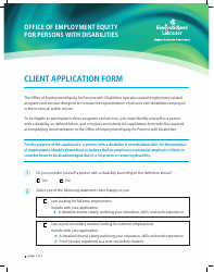 Document preview: Client Application Form - Newfoundland and Labrador, Canada