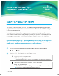 Client Application Form - Newfoundland and Labrador, Canada