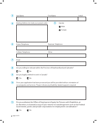 Client Application Form - Newfoundland and Labrador, Canada, Page 2