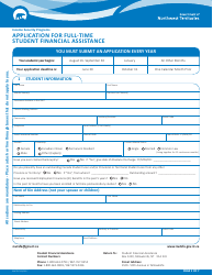 Document preview: Form NWT8711 Application for Full-Time Student Financial Assistance - Northwest Territories, Canada